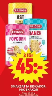 friggs - SMAKSATTA RISAKOR, MAJSAKOR