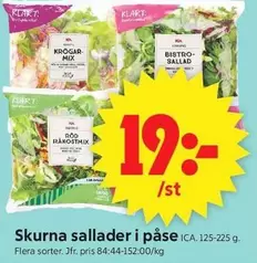 Skurna sallader i påse