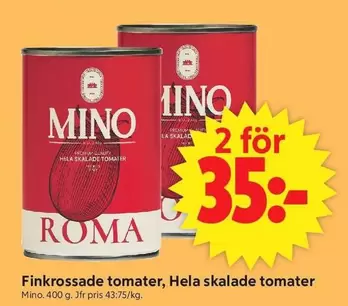 Finkrossade tomater, Hela skalade tomater