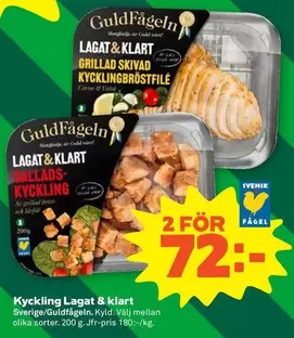 Guldfågeln - LAGAT & KLART GRILLAD SKIVAD KYCKLINGBRÖSTFILÉ