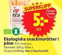Ekologiska snackmorötter