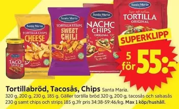Santa Maria - Tortillabröd, Tacosås, Chips