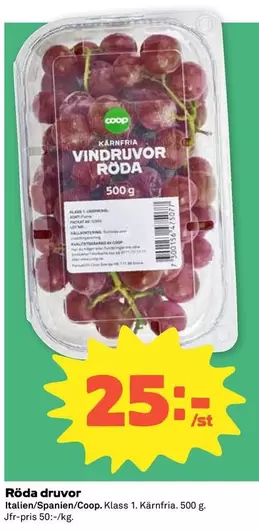 Coop - Vindruvor Röda