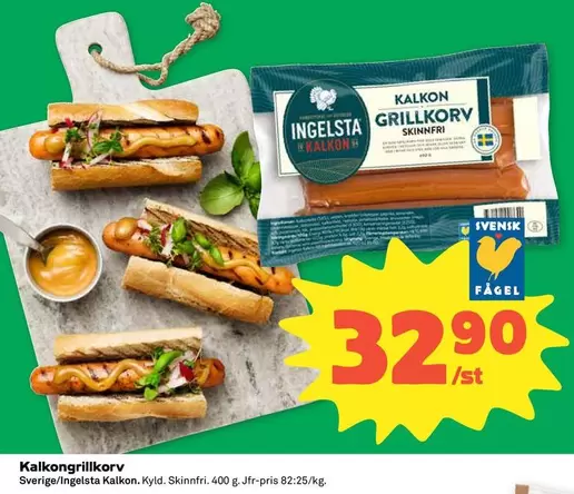 Ingelsta kalkon - Kalkon Grillkorv