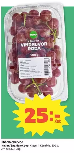 Coop - Vindruvor Röda