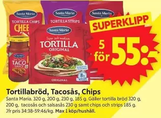 Santa Maria - Tortillabröd, Tacosås, Chips