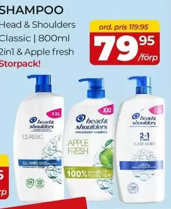 Head & Shoulders - Shampoo Classic 2in1 & Apple fresh Storpack