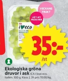 Ekologiska gröna druvor
