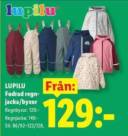 Fodrad regnjacka/byxor