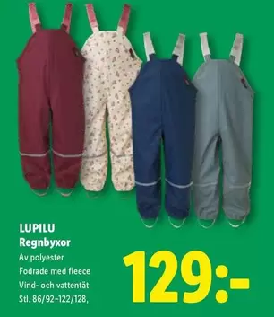 Regnbuxor Stl. 86/92-122/128