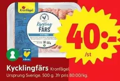 Kronfågel - Kycklingfärs