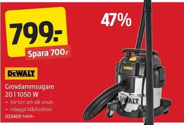 Dewalt - Grovdammsugare 20 l 1050 W