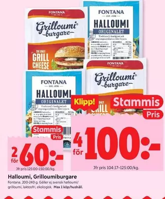 Fontana - Halloumi, Grilloumi-burgare
