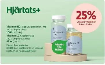 Vitamin B12 Tugg/Sugtabletter 1 mg, Vitamin D3 Kapslar 80 µg