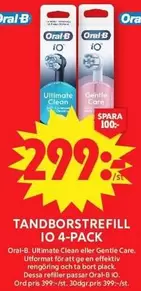 Oral B - TANDBORSTREFILL IO 4-PACK