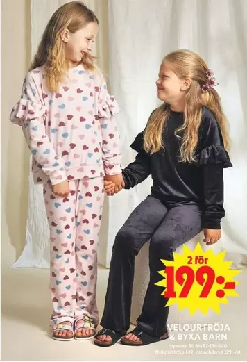 Mywear - VELOURTRÖJA & BYX BARN