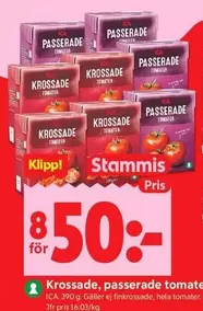 Krossade, passerade tomater
