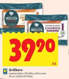 Ingelsta kalkon - Grillkorv