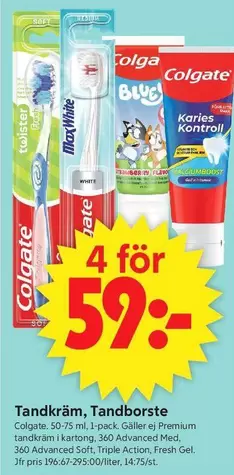 Colgate - Tandkräm, Tandborste