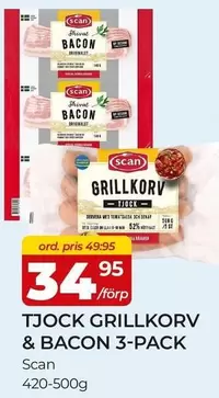 Scan - TJOCK GRILLKORV & BACON 3-PACK