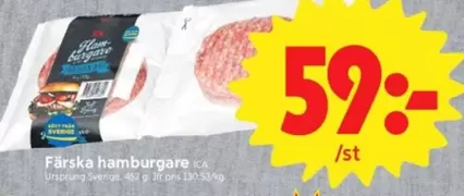 Färska hamburgare