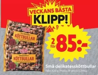 Felix - Små delikatessköttbullar