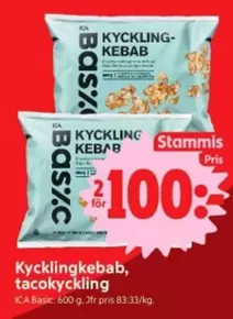 Kycklingkebab, tacokyckling