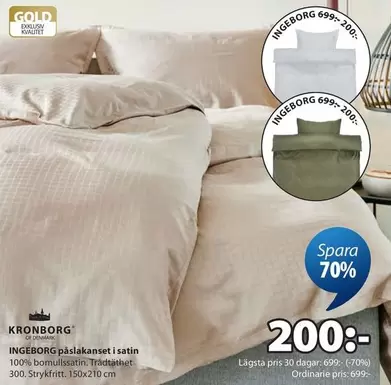 INGEBORG påslakanset i satin