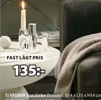 VIGNIR ljusstake Dolomit. B14 x L15 x H14 cm