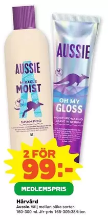 Aussie - Miracle Moist Shampoo & Oh My Gloss Moisture Haze Leave In Serum