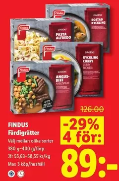 Findus - Färdigrätter
