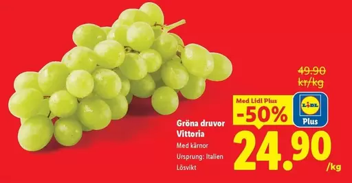 Gröna druvor Vittoria
