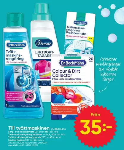 Tvätt-maskinsrengöring, Luktborttagare, Colour & Dirt Collector