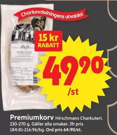 Premiumkorv Hirschmans Charkuteri