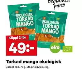 EKO - Torkad mango ekologisk