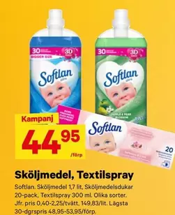 Softlan - Sköljmedel, Textilspray