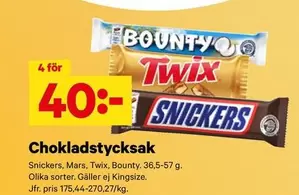 bounty - Chokladstycksak