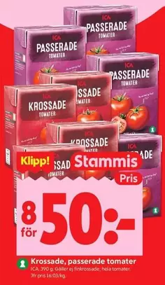 Krossade, passerade tomater