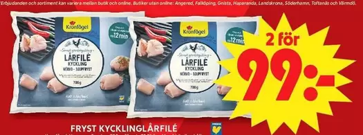 Kronfågel - Fryst kycklinglårfilé