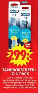 Oral B - TANDBORSTREFLL IO 4-PACK
