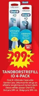 Oral B - TANDBORSTREFLL IO 4-PACK
