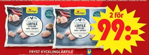 Kronfågel - Fryst kycklinglårfilé