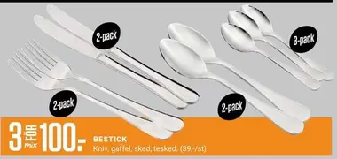 BESTICK Kniv, gaffel, sked, tesked