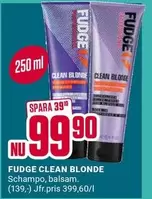 FUDGE CLEAN BLONDE Schampo, balsam.