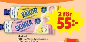 Fjällbrynt - Mjykost Räkor, Skinka