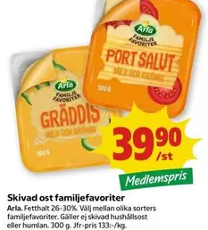 Arla - Skivad ost familjefavoriter