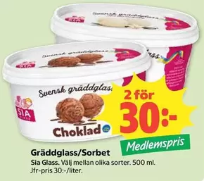 SIA Glass - Gräddglass/Sorbet Choklad