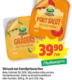 Arla - Skivad ost familjefavoriter