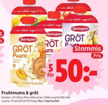 semper - Fruktmums & gröt