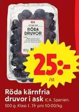 Röda kärnfria druvor